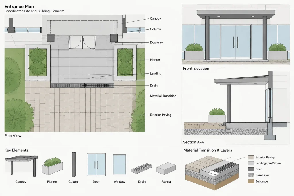How to Draft Curbs, Sidewalks, and Paving Limits in Architectural CAD architectural CAD illustration