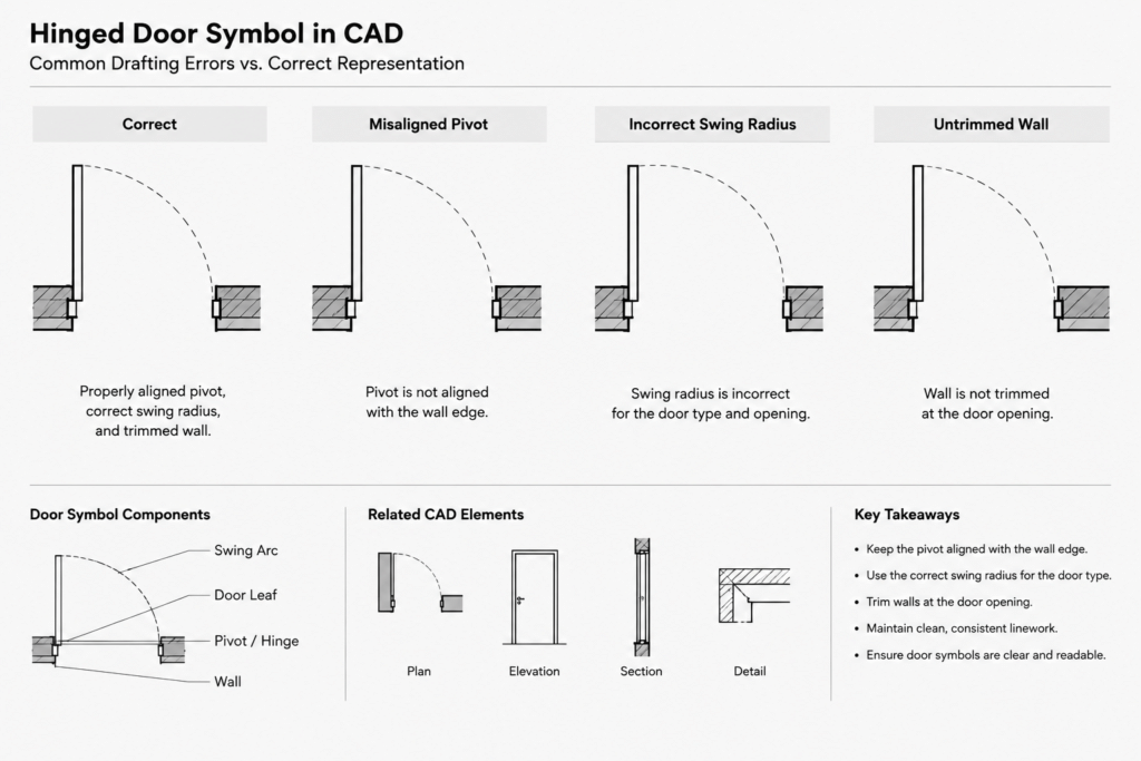 How to Draft Door Openings, Swings, and Handing in Architectural CAD Plans architectural CAD illustration
