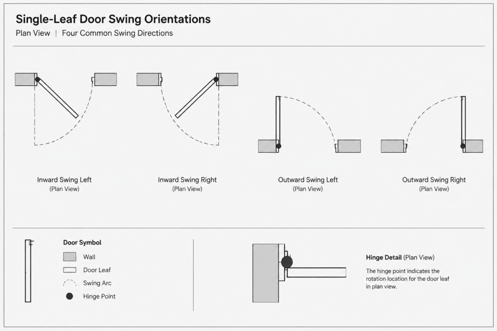 How to Draft Door Openings, Swings, and Handing in Architectural CAD Plans architectural CAD illustration