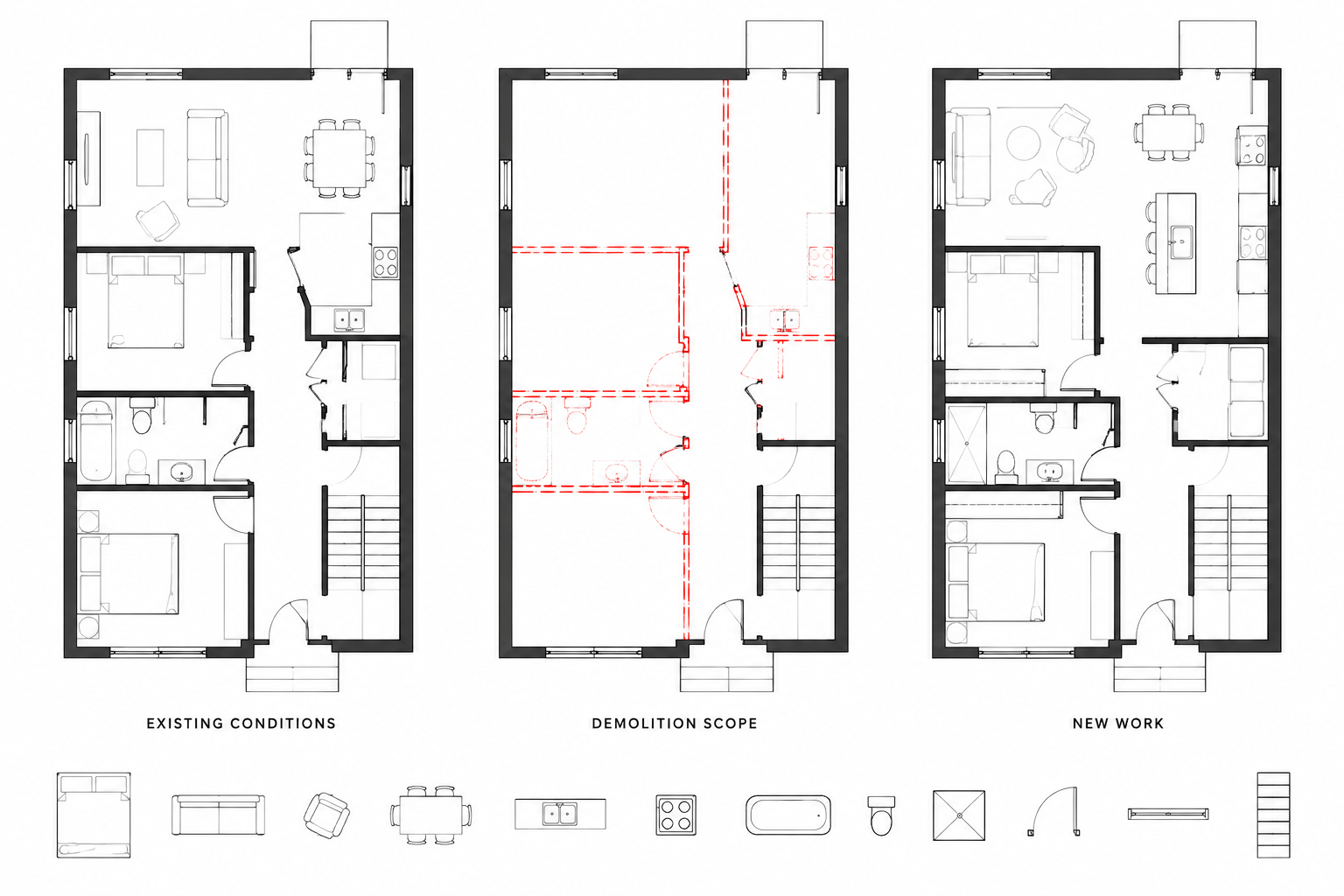 How to Draft Existing, Demolition, and New Work Plans in CAD