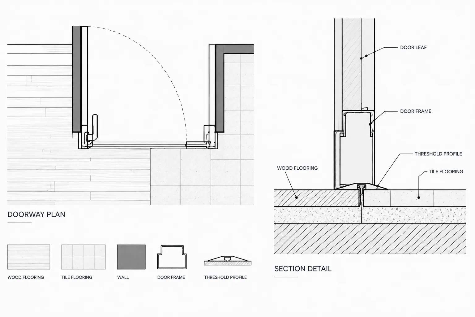 How to Draft Floor Transitions and Threshold Details in Architectural CAD