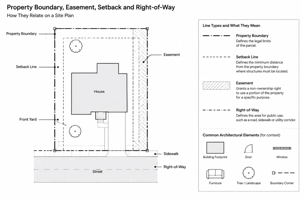 How to Draft Property Lines, Easements, and Setbacks in Architectural CAD architectural CAD illustration