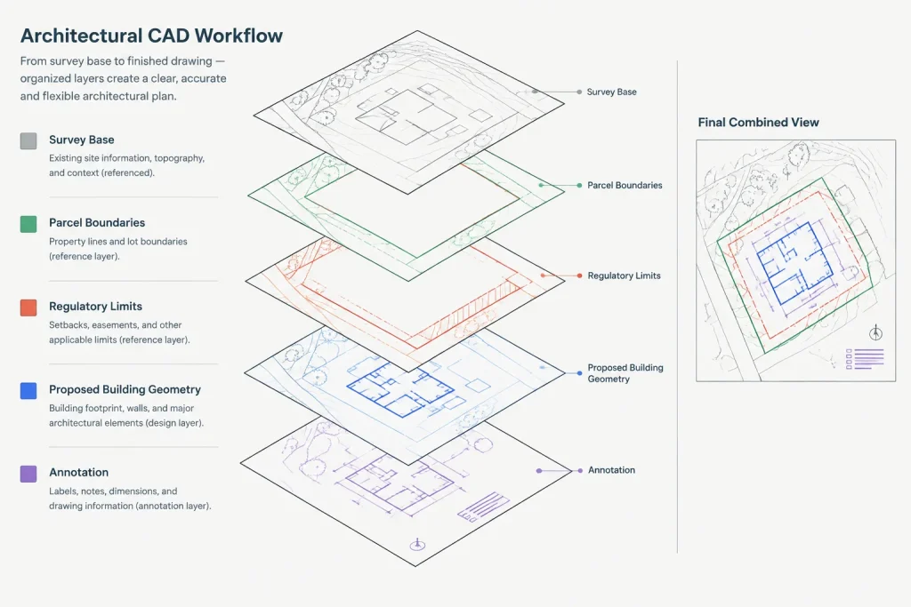 How to Draft Property Lines, Easements, and Setbacks in Architectural CAD architectural CAD illustration