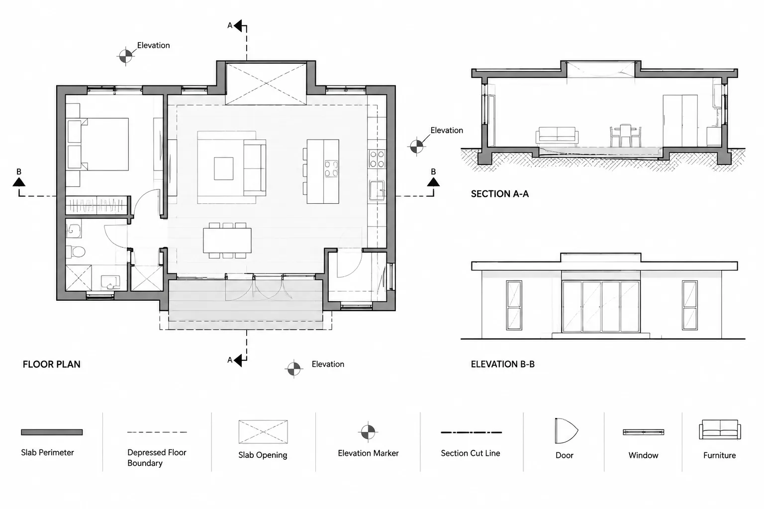How to Draft Slab Edges, Depressions, and Steps in Architectural CAD