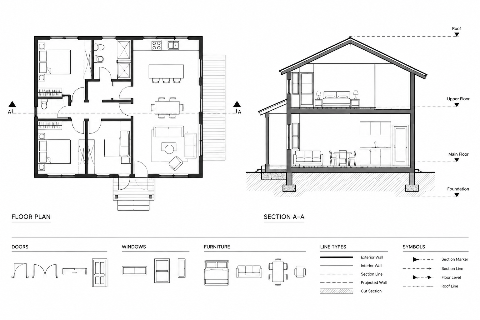 How to Draw an Architectural Section in CAD from a Floor Plan