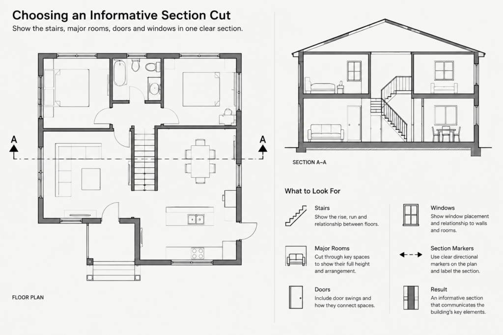 How to Draw an Architectural Section in CAD from a Floor Plan architectural CAD illustration