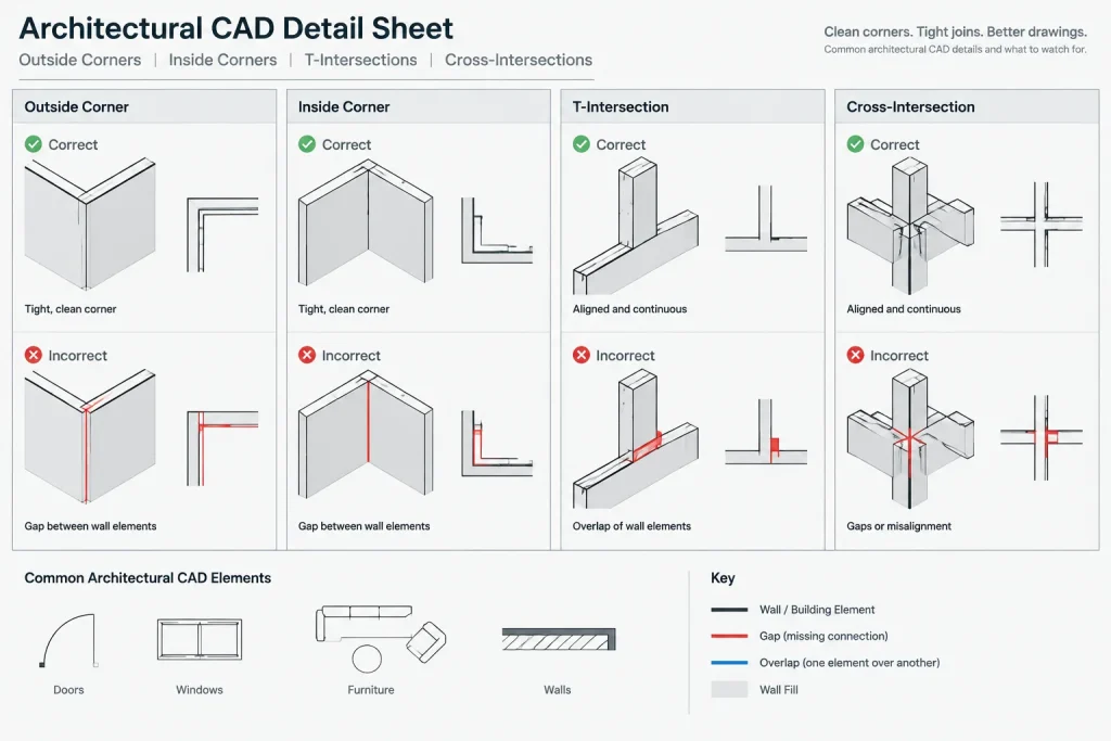 How to Draw Walls in AutoCAD: A Clean Floor Plan Workflow architectural CAD illustration