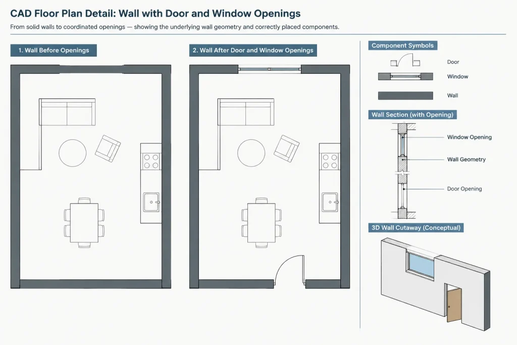 How to Draw Walls in AutoCAD: A Clean Floor Plan Workflow architectural CAD illustration