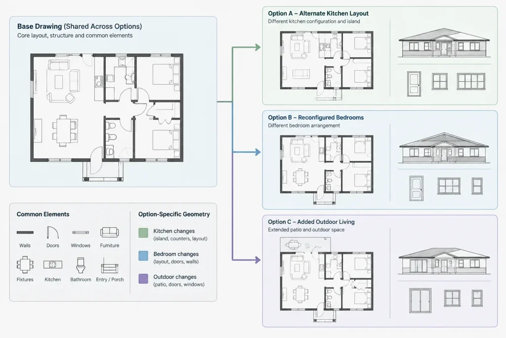 How to Manage Design Options in Architectural CAD Without Losing Control architectural CAD illustration