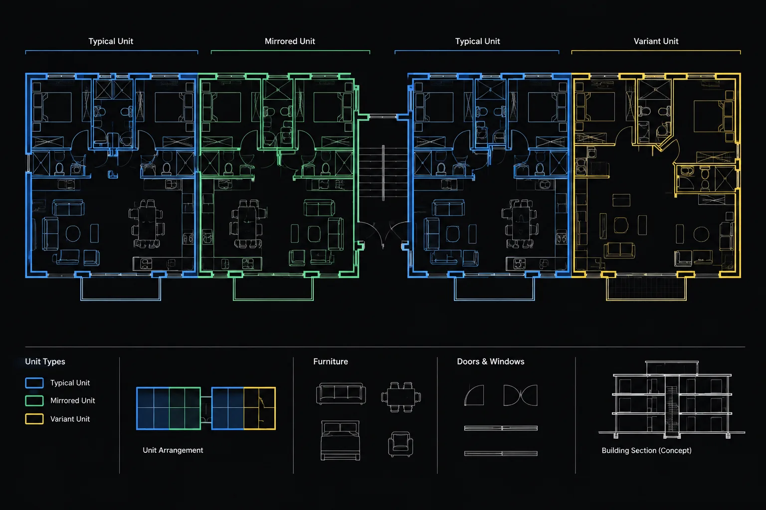 How to Manage Repeated Apartment and Hotel Room Plans in Architectural CAD