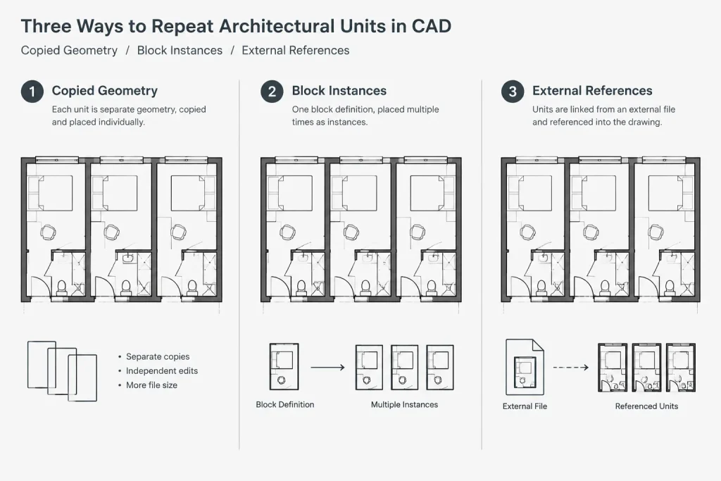 How to Manage Repeated Apartment and Hotel Room Plans in Architectural CAD architectural CAD illustration