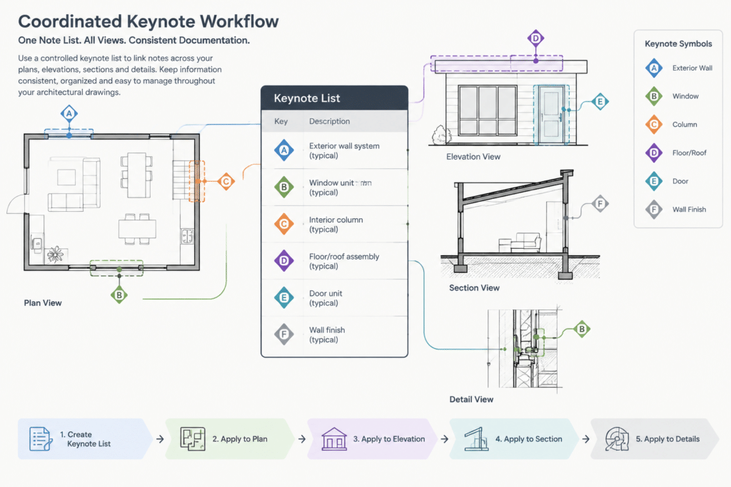 How to Organize Architectural Keynotes and Drawing Notes in CAD architectural CAD illustration