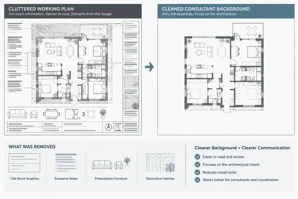 How to Prepare Architectural CAD Backgrounds for Consultants architectural CAD illustration