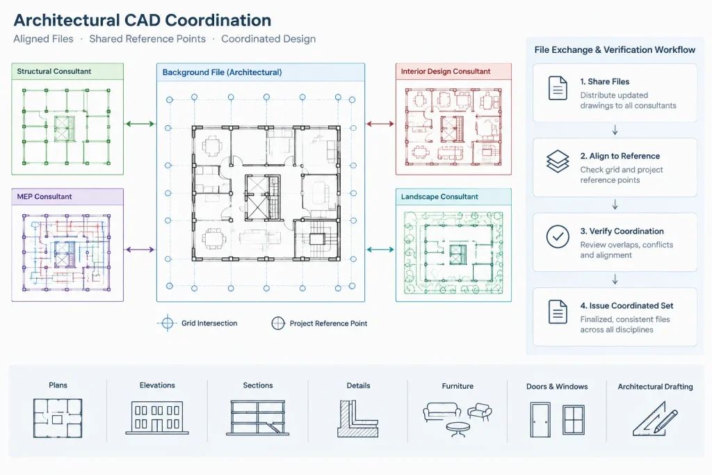 How to Prepare Architectural CAD Backgrounds for Consultants architectural CAD illustration