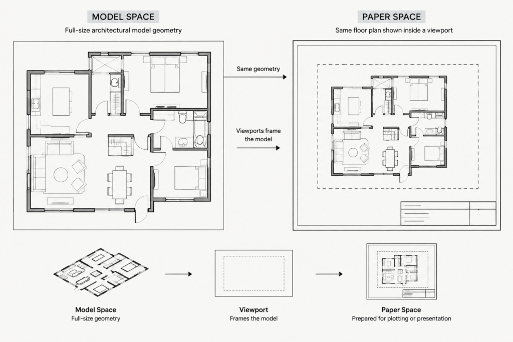 How to Set Up Architectural CAD Viewports for Consistent Drawing Sheets architectural CAD illustration
