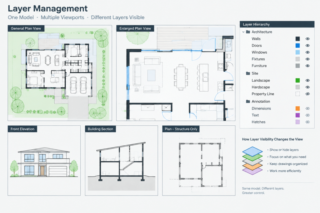 How to Set Up Architectural CAD Viewports for Consistent Drawing Sheets architectural CAD illustration