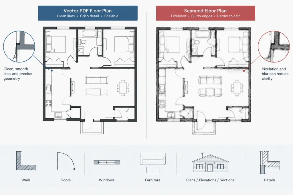 How to Trace and Verify a PDF Floor Plan Underlay in AutoCAD architectural CAD illustration