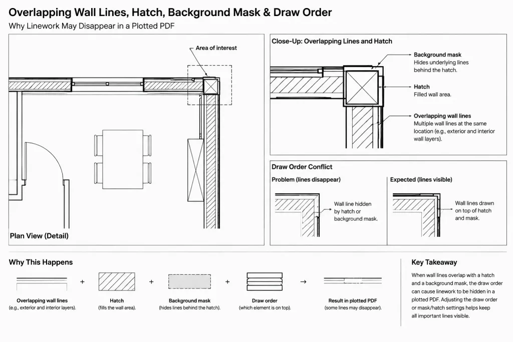 How to Troubleshoot Missing Lines and Incorrect Lineweights in Architectural CAD PDFs architectural CAD illustration