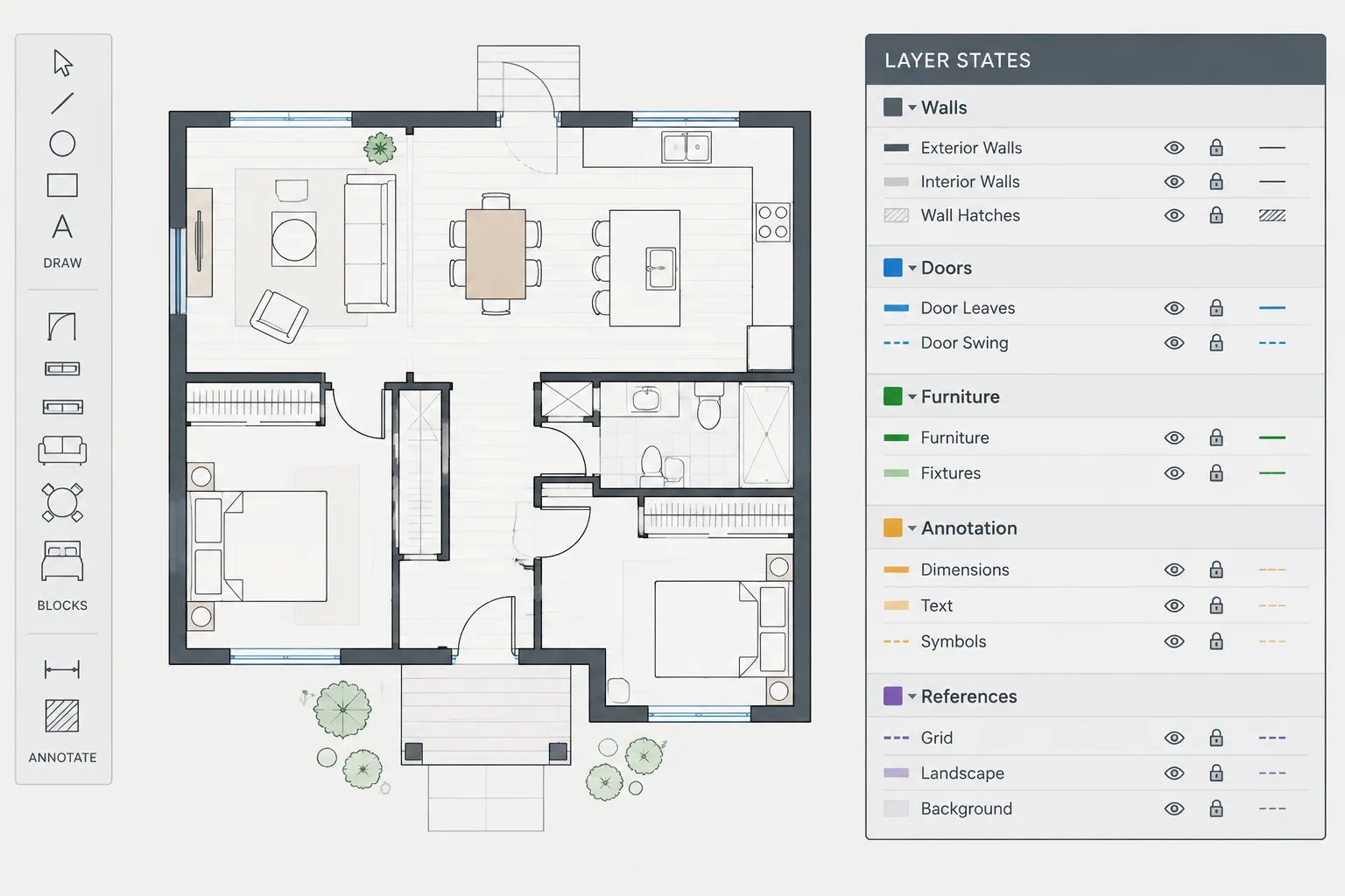 How to Use Layer States for Architectural CAD Drawing Views