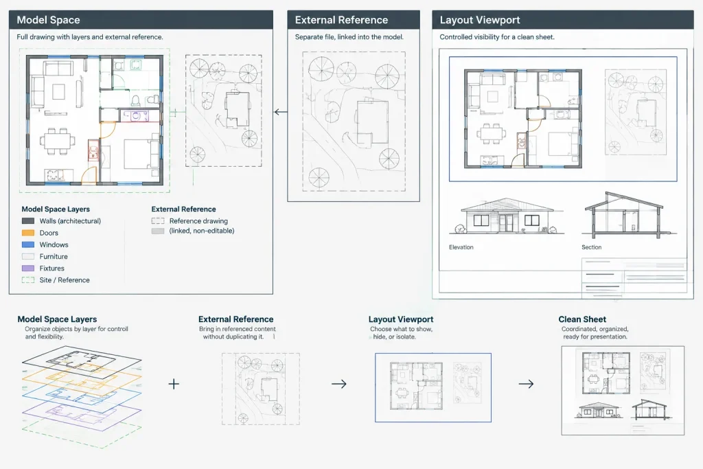 How to Use Layer States for Architectural CAD Drawing Views architectural CAD illustration