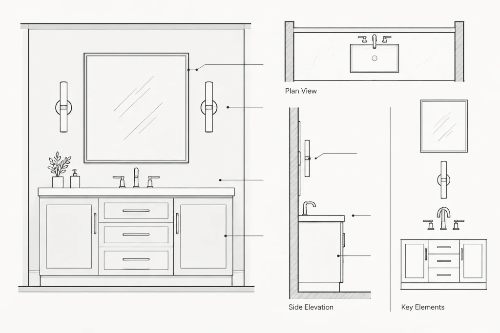 Mirrors CAD Blocks: Free DWG Files for AutoCAD Drawings architectural CAD illustration