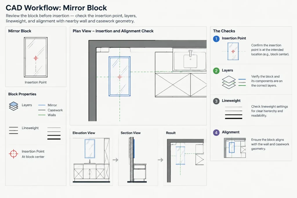 Mirrors CAD Blocks: Free DWG Files for AutoCAD Drawings architectural CAD illustration