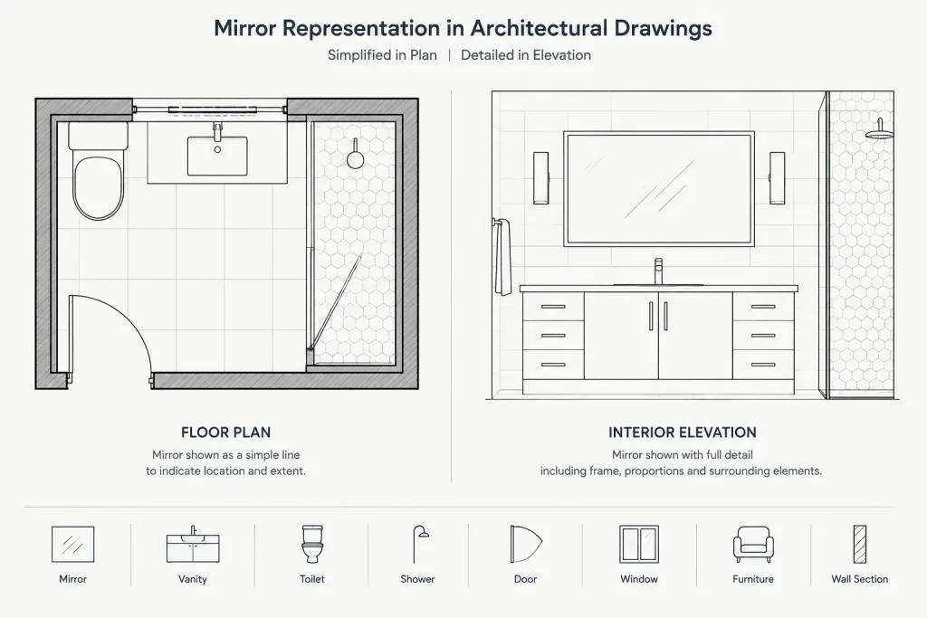 Mirrors CAD Blocks: Free DWG Files for AutoCAD Drawings architectural CAD illustration