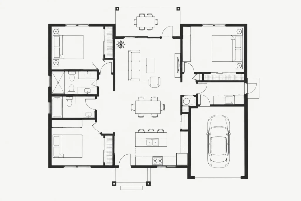 Modern House Design DWG Blocks for AutoCAD: Download Free Files architectural CAD illustration