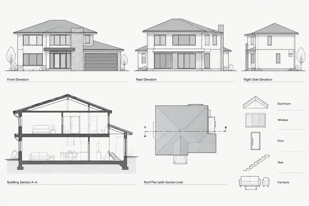 Modern House Design DWG Blocks for AutoCAD: Download Free Files architectural CAD illustration