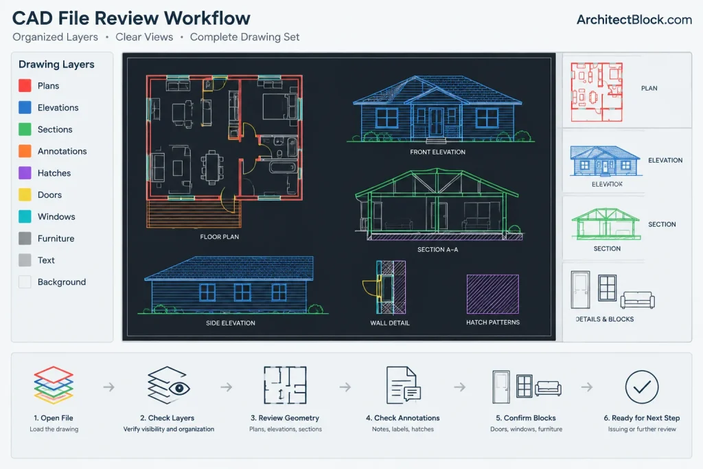 Modern House Design DWG Blocks for AutoCAD: Download Free Files architectural CAD illustration