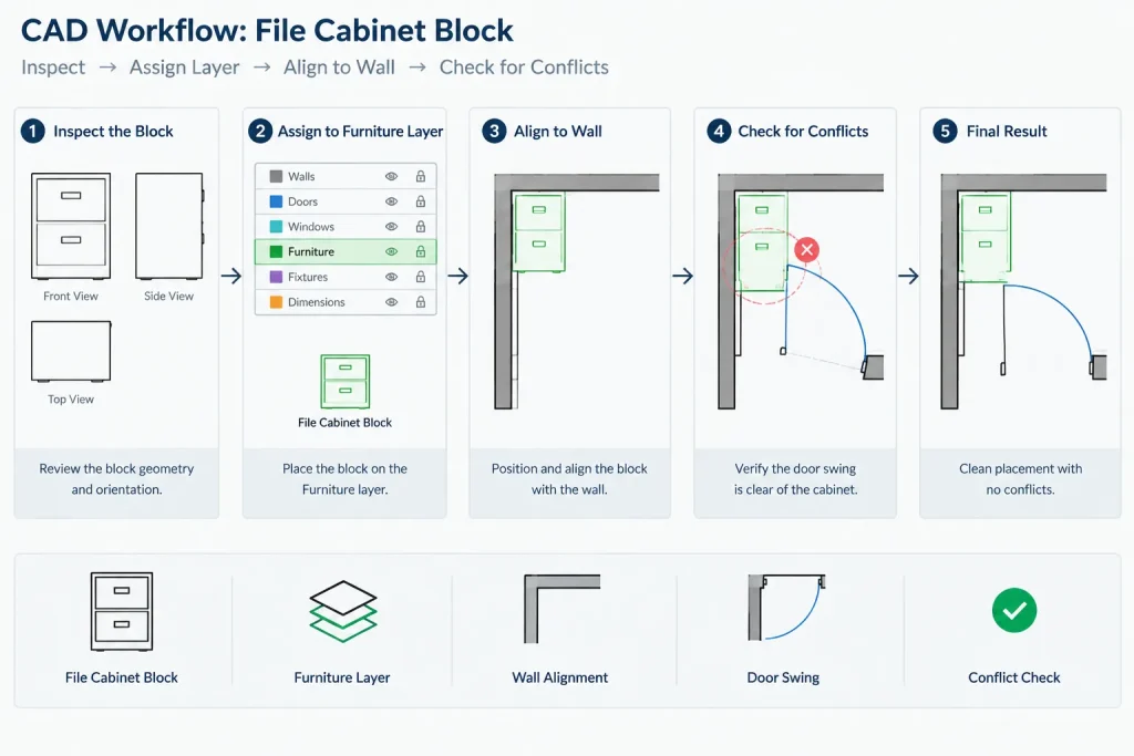 Office File Cabinets DWG Blocks: Free AutoCAD Drawing Download architectural CAD illustration