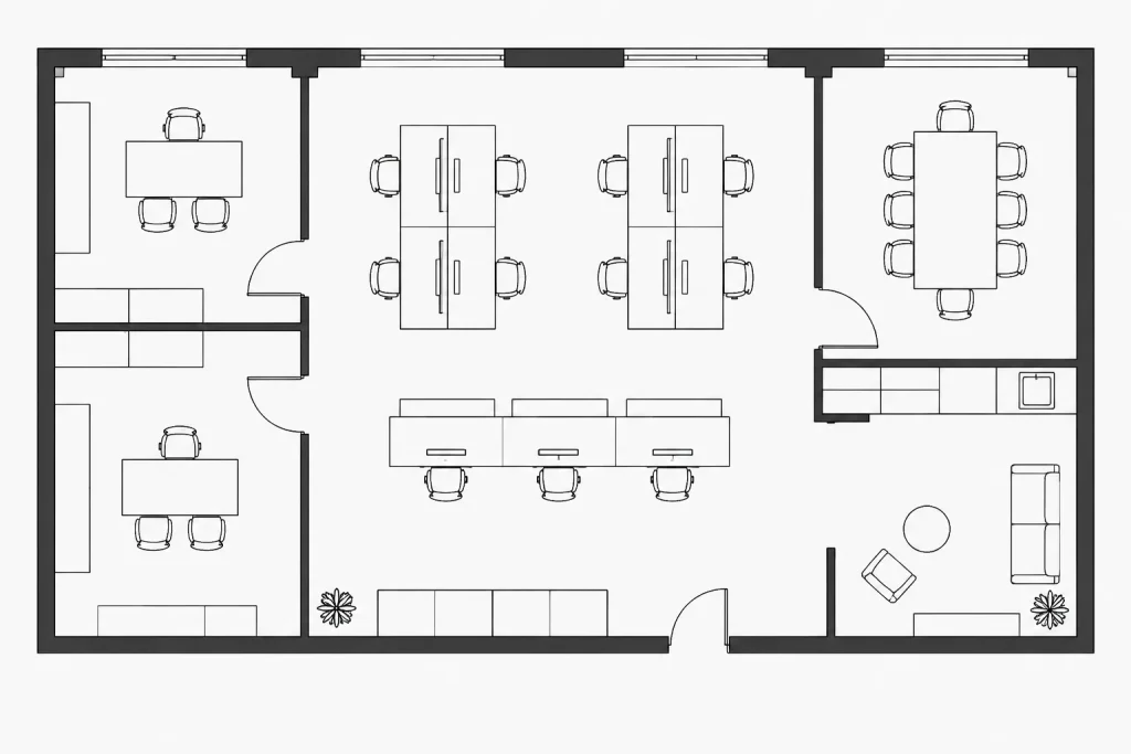 Office Furniture Sets DWG: Free AutoCAD Blocks for Workspace Design architectural CAD illustration