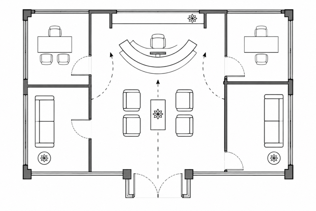 Reception Desk CAD Block DWG File | AutoCAD Drawing Download architectural CAD illustration