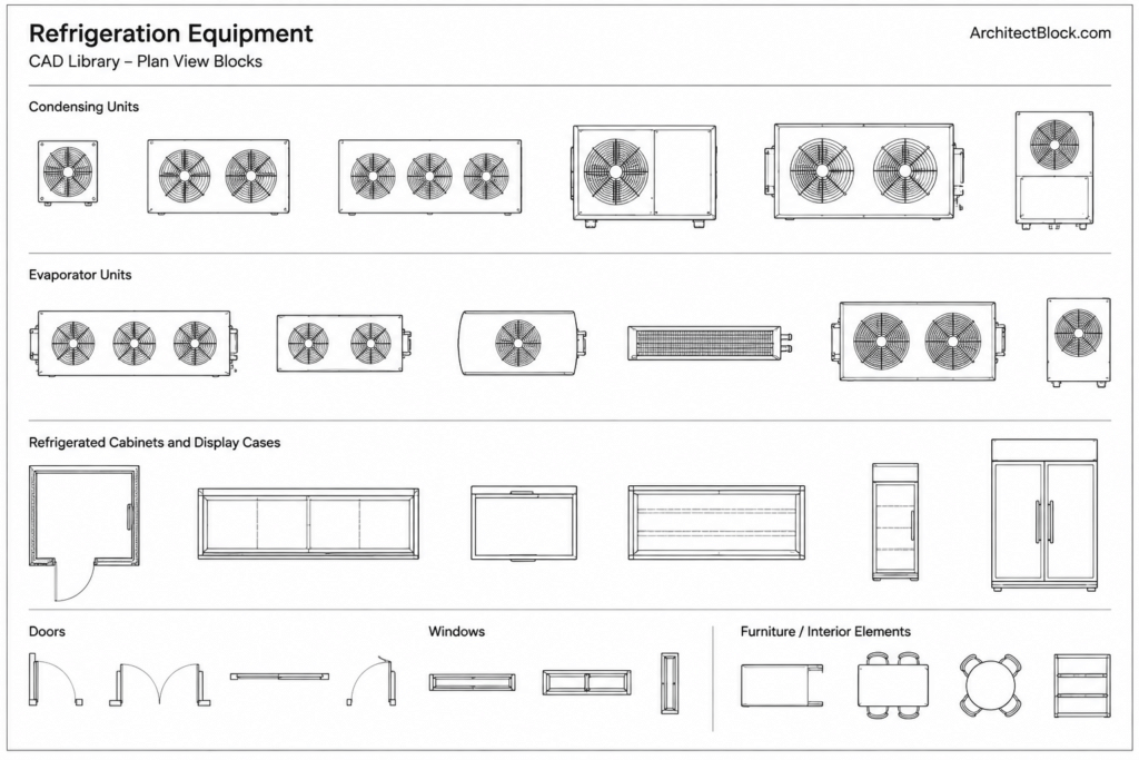 Refrigeration Equipment CAD Blocks: Free AutoCAD DWG Files architectural CAD illustration