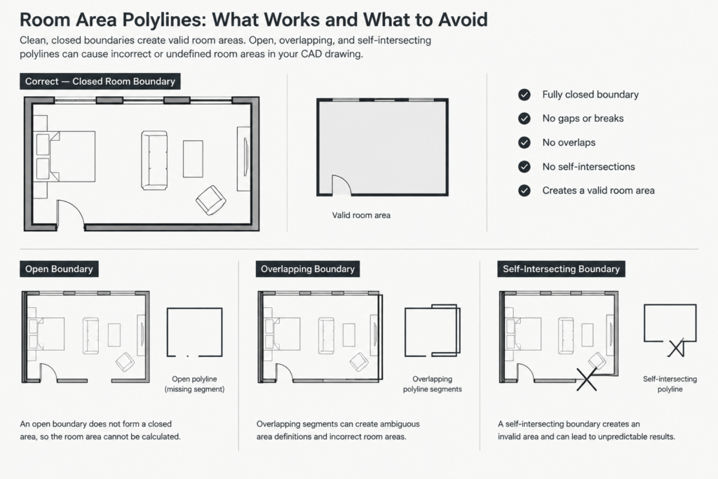 Room Tags and Area Boundaries in Architectural CAD: A Coordination Workflow architectural CAD illustration