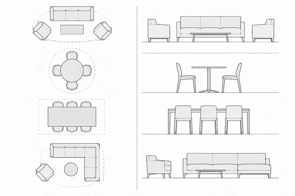 Sofa And Chair CAD Block DWG | Free AutoCAD Drawing Download architectural CAD illustration