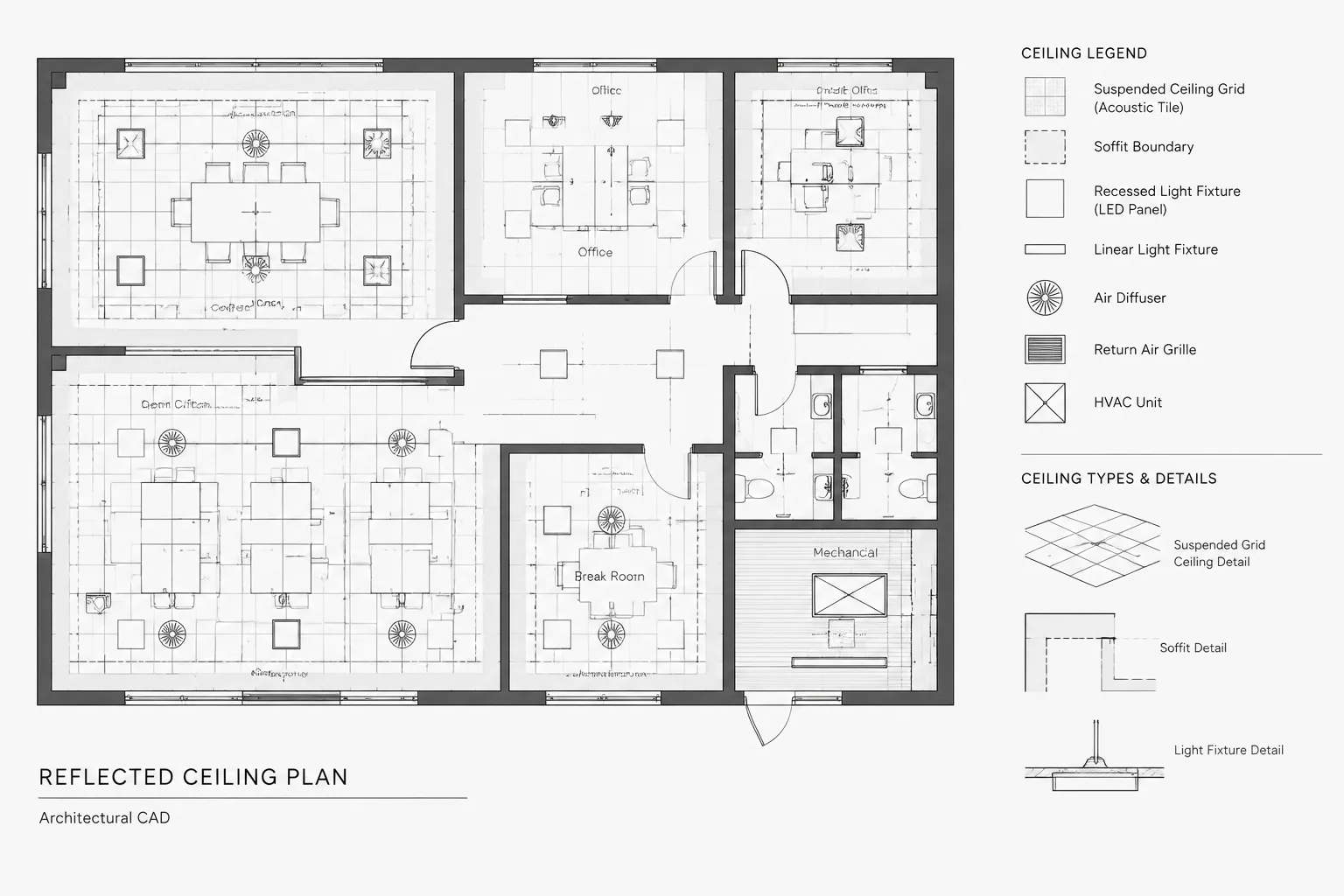 Suspended Ceiling Grid Layouts in Architectural CAD: A Coordination Workflow