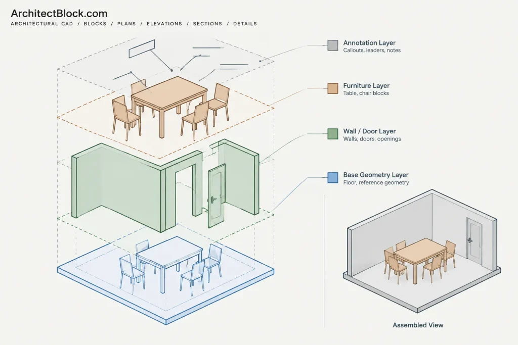 Tables and Chairs CAD Blocks – Free DWG Files for AutoCAD architectural CAD illustration