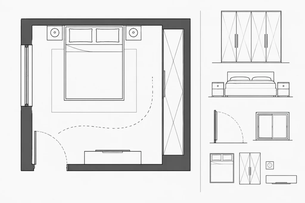 Wardrobe CAD Block DWG File Download for AutoCAD Design architectural CAD illustration