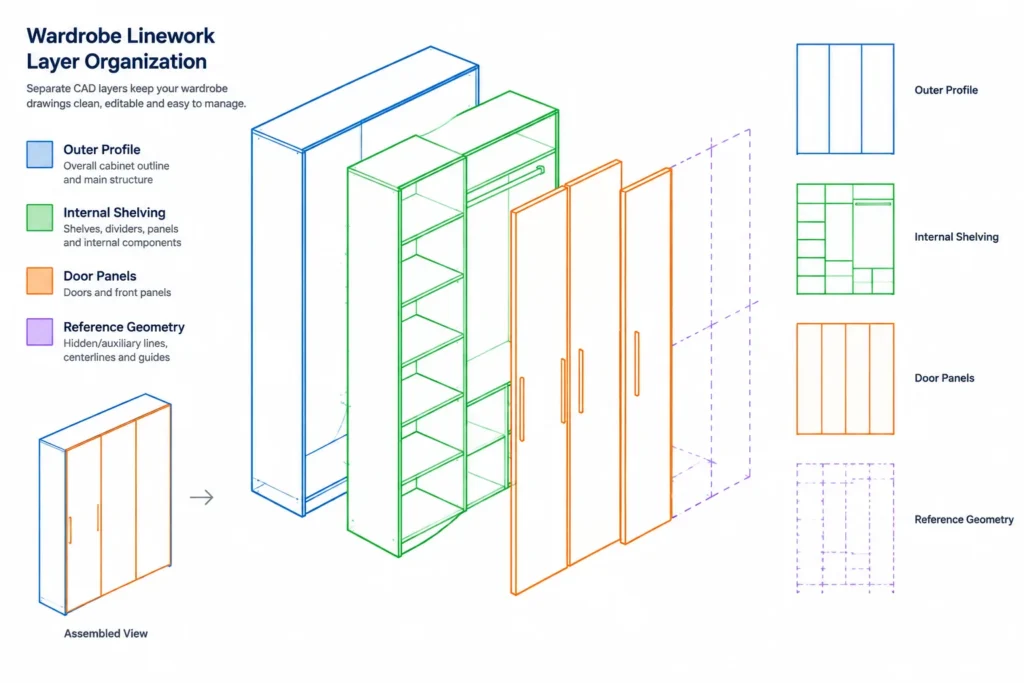 Wardrobe CAD Block DWG File Download for AutoCAD Design architectural CAD illustration