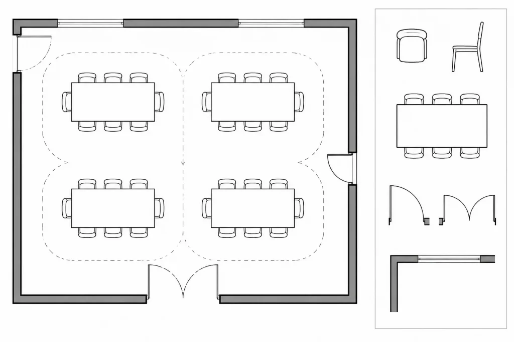 Wooden Chairs CAD Blocks: Free DWG Drawings for AutoCAD architectural CAD illustration