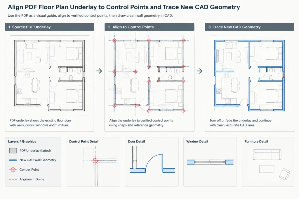 Xref, PDF Underlay, or Raster Image? Choosing a Reference Method in Architectural CAD architectural CAD illustration