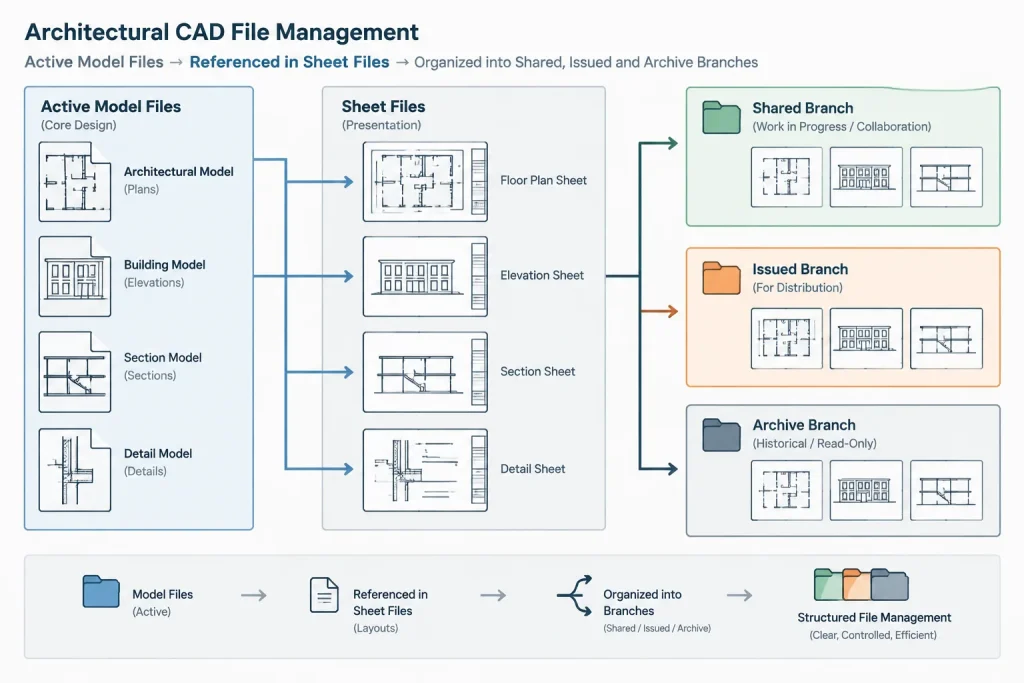 Architectural CAD File Naming and Version Control: A Practical DWG Workflow architectural CAD illustration