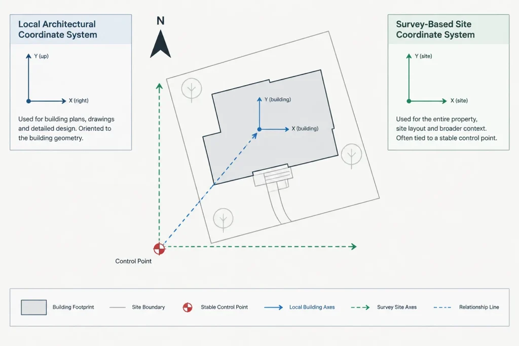 Architectural CAD Project Origins: A Practical Coordinate Workflow for DWG Files architectural CAD illustration