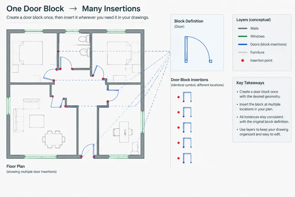 Blocks vs. Groups vs. Xrefs in AutoCAD: Choosing the Right Architectural Workflow architectural CAD illustration