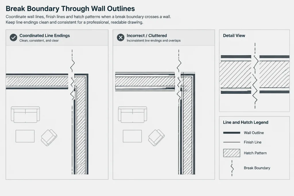Break Lines in Architectural CAD: A Practical Workflow for Partial and Shortened Views architectural CAD illustration