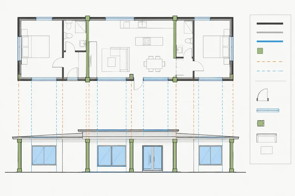 Construction Lines in AutoCAD for Architectural Drafting: Xlines, Rays, and Temporary Guides architectural CAD illustration