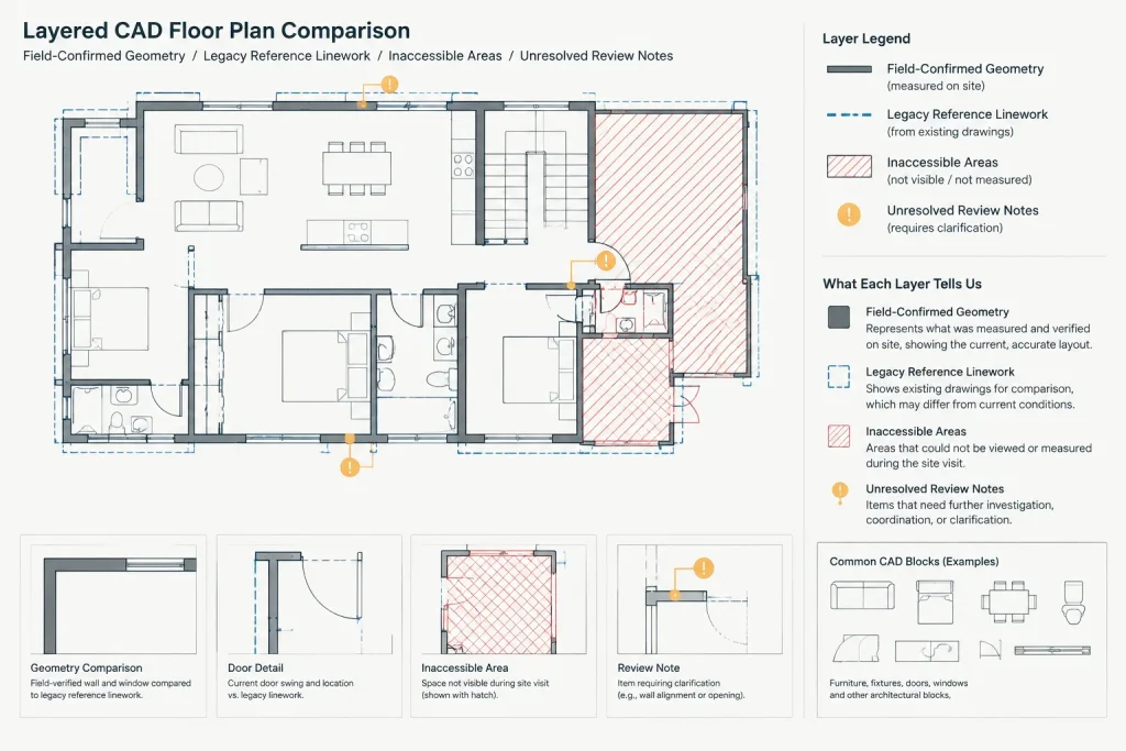 Existing Conditions Drawings in CAD: A Field-to-DWG Workflow architectural CAD illustration