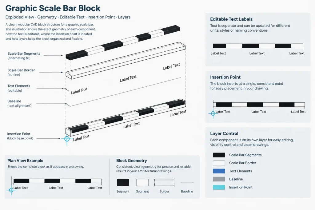 Graphic Scale Bars in Architectural CAD: A Reliable Sheet Setup and Quality-Control Workflow architectural CAD illustration
