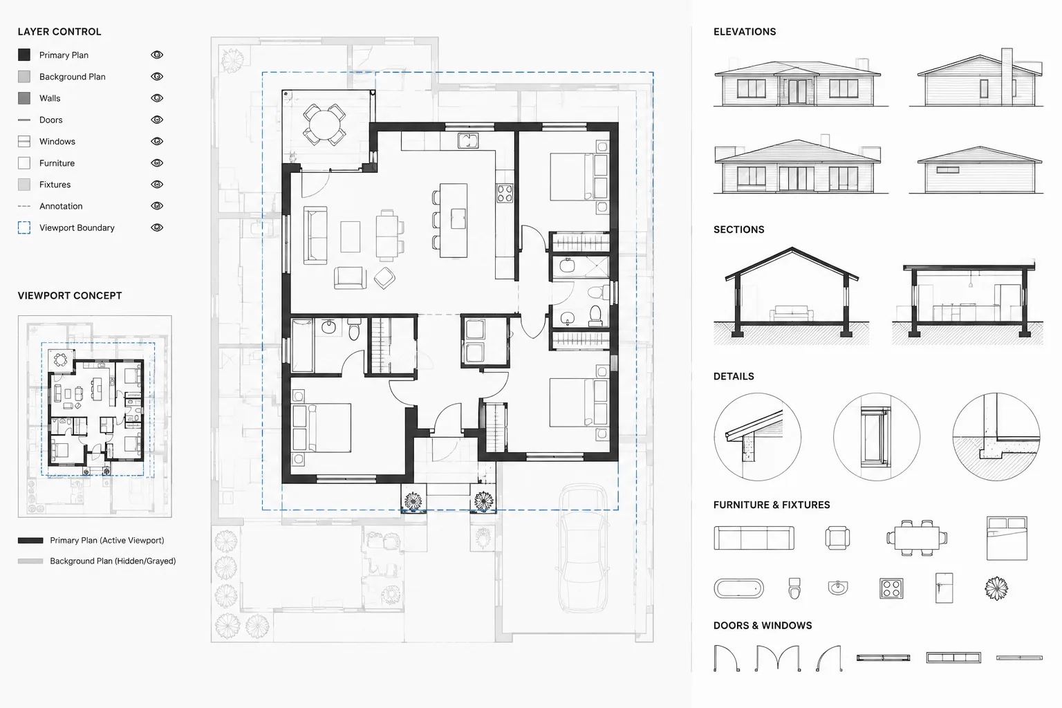 Halftone Backgrounds in Architectural CAD: A Clear Graphics and Coordination Workflow architectural CAD illustration
